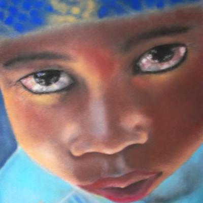 Les yeux de cristal (Pastel sec)